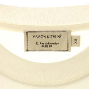 Maison Kitsuné ダブル フォックスヘッド パッチ クラシック Ｔシャツ カットソー クルーネック XS オフホワイト