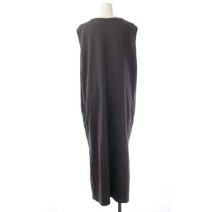 ebure カットソーワンピース ナチュラルソフトコットン ノースリーブ ストレート ロング スリット クルーネック 38 グレー