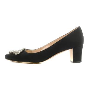 MANOLO BLAHNIK OKKATO パンプス ビジュー サテン 22cm ブラック