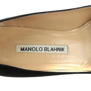 MANOLO BLAHNIK OKKATO パンプス ビジュー サテン 22cm ブラック