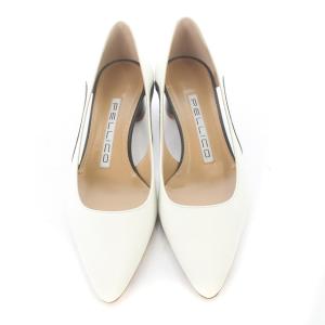 PELLICO LUNETTA パンプス ローヒール レザー ポインテッドトゥ 35 ホワイト