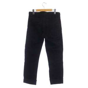 MADISONBLUE 裾裏ロゴデニムパンツ ジーンズ ストレート ボタンフライ 01 黒 ブラック