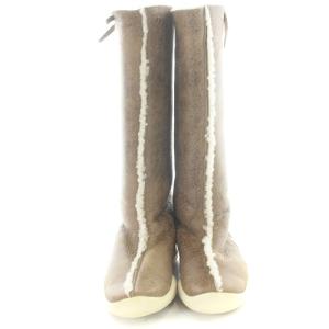 PRADA SPORT ムートンブーツ ロング 36.5 23cm 茶色 ブラウン