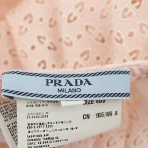 PRADA プリーツスカート アイレットレース  ひざ丈 40S ピンク