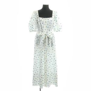 21SS dainty bloom poplin dress ワンピース ロング 五分袖 前開き フレア ギャザー パフスリーブ