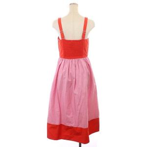 kate spade new york Colorblock Poplin Dress ワンピース キャミワンピース ロング シャーリング ギャザー 切替 4 ピンク