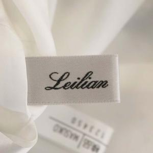 Leilian フラワーモチーフワンピース 半袖 ミモレ丈 フレア 総柄 9 白 黄 黒