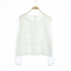 ティアード ブラウス プルオーバー シアー 長袖 11 ホワイト