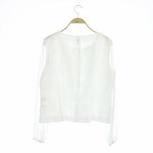 Leilian ティアード ブラウス プルオーバー シアー 長袖 11 ホワイト