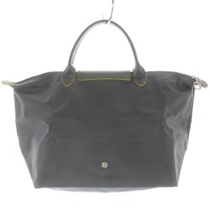 Longchamp プリアージュ M ナイロンバッグ DEPOSE トートバッグ ハンドバッグ 切替 グレー イエロー