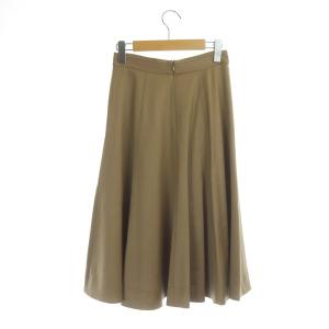 ANAYI 20AW ウールサテンパネルフレア スカート ロング 34 ベージュ