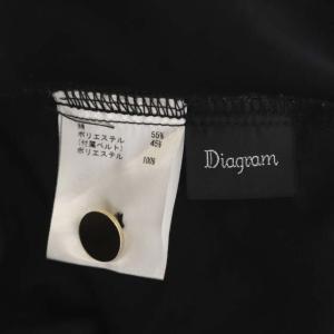 Diagram GRACE CONTINENTAL 21SS ベルテッドジャージワンピース フレア ノースリーブ ベルト付き 36 ブラック ホワイト