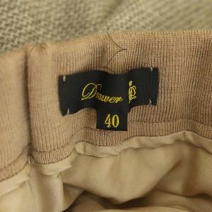 Drawer 台形スカート フリンジ ロング ウール シルク裏地 40 ベージュ