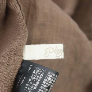 Plage 21SS Linenボリュームシャツ 長袖 ステンカラー ドロップショルダー リネン F 茶色 ブラウン