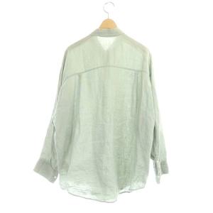 Plage 21SS Linen リネンボリュームシャツ 長袖 ステンカラー ドロップショルダー F ライトグリーン