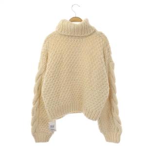 FREAK'S STORE ケーブルハンドニット タートルネックニット セーター プルオーバー 長袖 F アイボリー