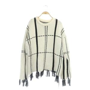 SHOUJI BRAID KNIT TOP セーター プルオーバー 長袖 フリンジ F ホワイト ブラック