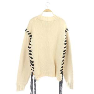 Ameri VINTAGE AMERI LACE UP CABLE KNIT プルオーバー 長袖 レースアップ ライトベージュ