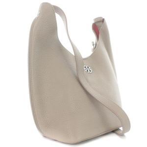 TORY BURCH ショルダーバッグ ロゴ レザー べージュ