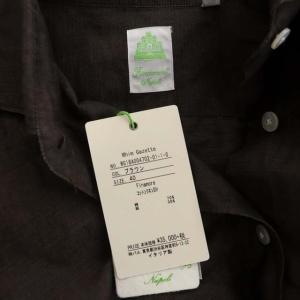 Finamore コットンリネンシャツ ブラウス 長袖 前開き 40 ブラウン