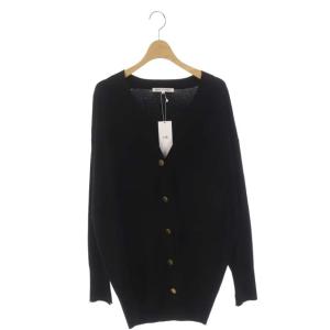 vingt-trois 22SS テンセルストレッチ Vネック カーディガン ニット 長袖 ミドル丈 38 黒 ブラック