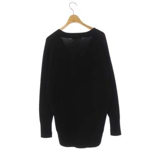 23区 vingt-trois 22SS テンセルストレッチ Vネック カーディガン ニット 長袖 ミドル丈 38 黒 ブラック