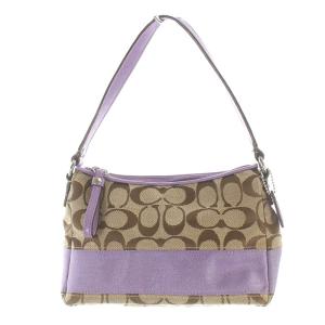 ハンドバッグ シグネチャー ベージュ 紫 パープル