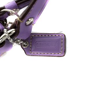 COACH ハンドバッグ シグネチャー ベージュ 紫 パープル