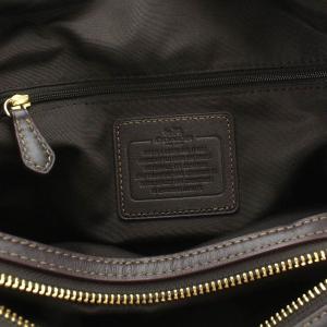COACH シグネチャー ワンショルダーバッグ ナイロン レザー ベージュ ブラウン
