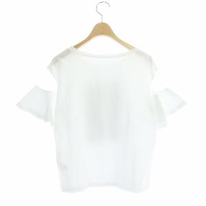 GRACE CONTINENTAL 22SS フォトフレアTシャツ カットソー 半袖 クルーネック プリント チュール 36 白 ホワイト