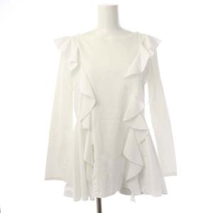 22SS ラッフルフリルカットソー 長袖 プルオーバー 36 ホワイト
