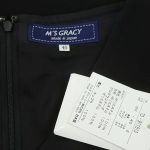M'S GRACY ジャンパースカート ワンピース  Vネック フレア ビーズ装飾 40 ブラック