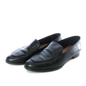 フラッタード FLAT SHOES ローファー スリッポン ローヒール レザー 36 23cm 黒 ブラック