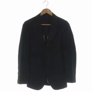 モヘヤウール2Bテーラードジャケット 背抜き 44R 黒 ブラック