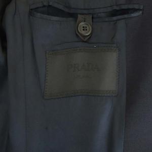 PRADA モヘヤウール2Bテーラードジャケット 背抜き 44R 黒 ブラック