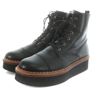 TOD'S サイドジップブーツ レースアップ ショート レザー 36 ブラック