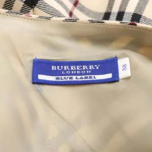 BURBERRY BLUE LABEL フレアスカート チェック 膝丈 38 ベージュ