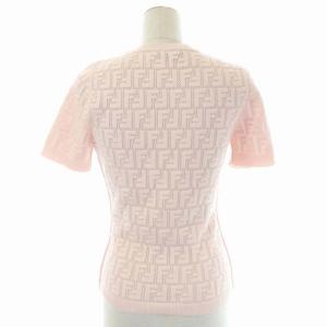 FENDI FZX814AJTL ニット カットソー ズッカ ショートスリーブ 半袖 40 ピンク 