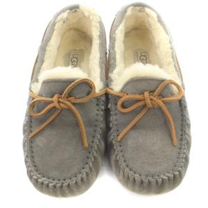 UGG australia W DAKOTA ムートン モカシン シューズ リボン 24cm グレー 5612