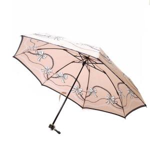 折り畳み傘 雨傘 リボン柄 ハート ピンク