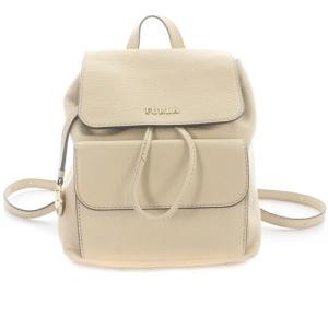 FURLA リュックサック バッグ ミニ レザー ロゴ べージュ