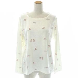 gelato pique セットアップ 上下 ルームウェア ナイトウェア プリント カットソー 長袖 スリムパンツ イージー F オフホワイト