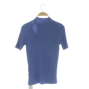 EPOCA 20SS ハイネック 半袖 リブニット カットソー プルオーバー デザイン 40 ブルー