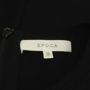 EPOCA ニット 花 ノースリーブ ワンピース ミモレ丈 フレア 38 ブラック