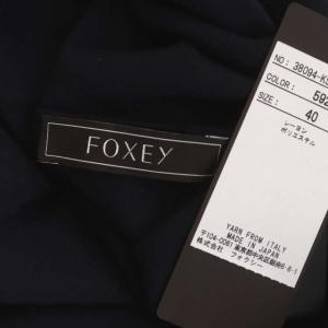FOXEY 38094 KOGAO Vネック半袖ニット 40 紺