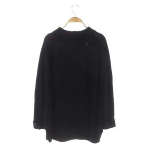 FOXEY 37776 トライアングル ニット ハイネック カシミヤ シルク 黒