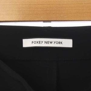 FOXEY NEW YORK テーパードパンツ ジッパーフライ 40 ブラック 38251