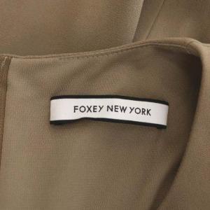FOXEY NEW YORK フリルブラウス プルオーバー 五分袖 40 モカ 37510