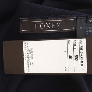 FOXEY 39117 ウールクルーネックニット 40 紺