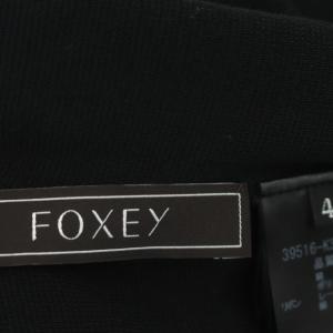 FOXEY Knit Top Back Ribbon ニット サマー カットソー 40 ブラック 39516